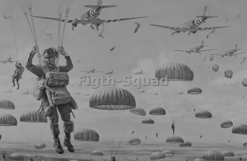 WW2 Picture Photo WW2 US Army Paratroopers Picture BW 5795