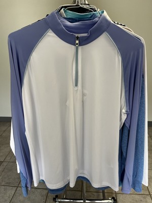 NWT WOMEN'S FOOTJOY PULLOVER, SIZE: XL, COLOR: WHITE/VIOLET (C410)