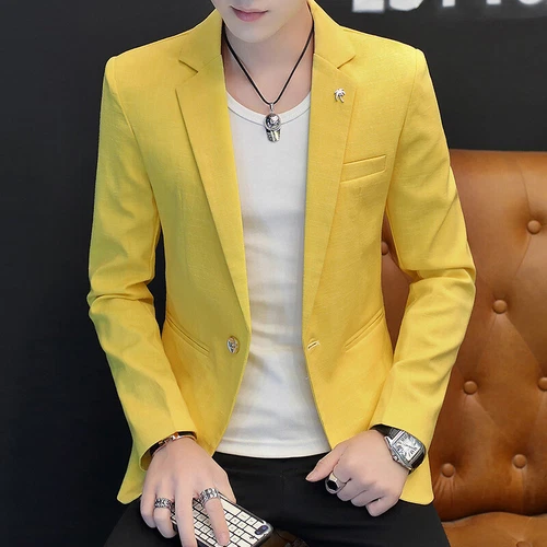 Men Work Blazer Jacket Casual One Button Slim Fit Suit Formal Coat Business Tops - Picture 16 of 21