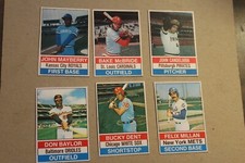 SIX VINTAGE 1976 HOSTESS HAND CUT  BASEBALL  CARDS 