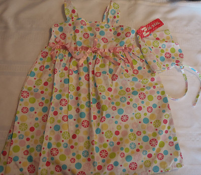 2B Real Girls 7/8 Sleeveless Everyday White Print Dress Head Scarf NWT Defect