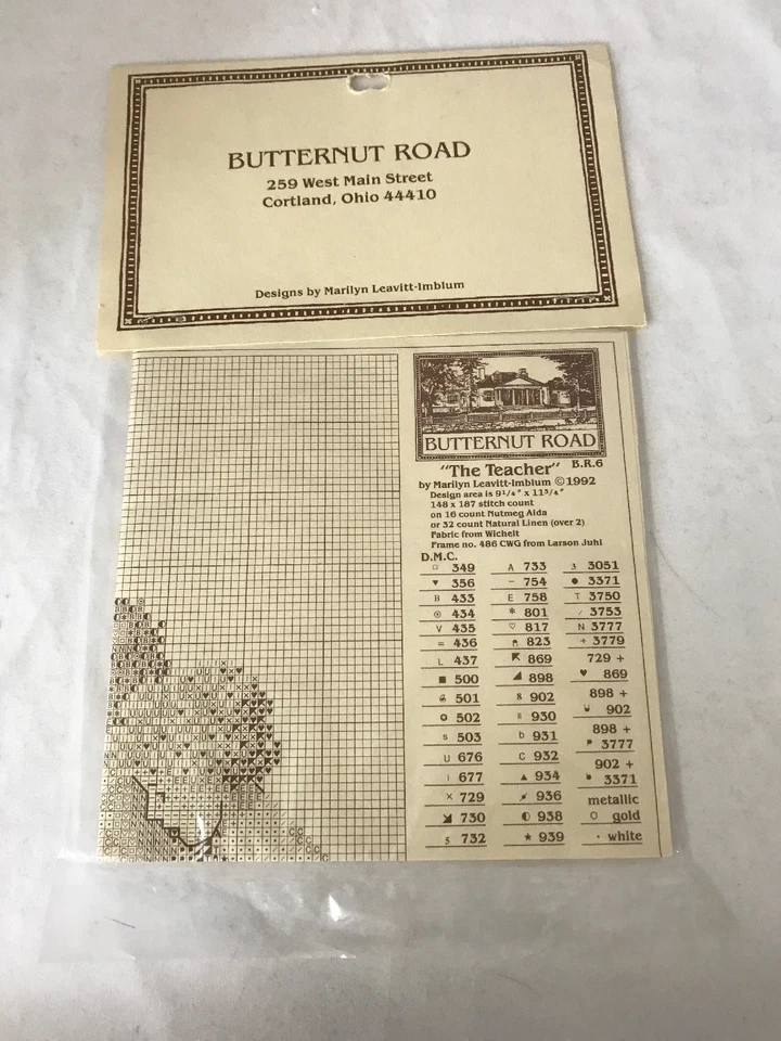 The Teacher tutor Butternut Road Cross stitch pattern 1992 books teaching - Image 4 of 4