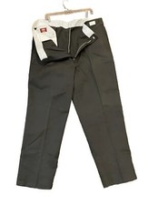 Vintage DICKIES slacks pants trousers khaki green size 40 poly cotton Deadstock