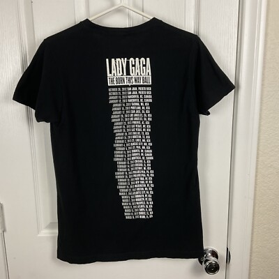 Lady Gaga Shirt Women's Black Born This Way Tour Band Tee Music