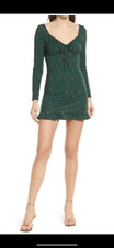 New Women’s Reformation Anjeline Beautiful Floral Mini Dress M Green