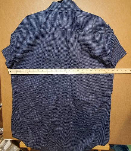 Tommy Hilfiger Men Short Sleeve Button Shirt Extra Large Stretch Blue White Dots - Picture 9 of 11