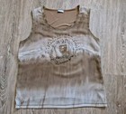 BASLER Tunika Top, Bluse, Gr. 44, braun mit Strass + Glitzer