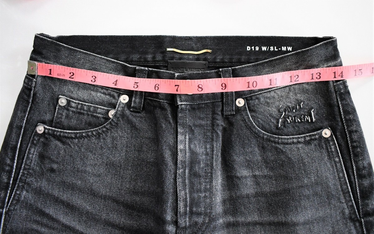 New SAINT LAURENT Paris D19 W/SL-MW Black SLIM HIGH WAIST New SAINT LAURENT Paris D19 W/SL-MW Black SLIM HIGH WAIST