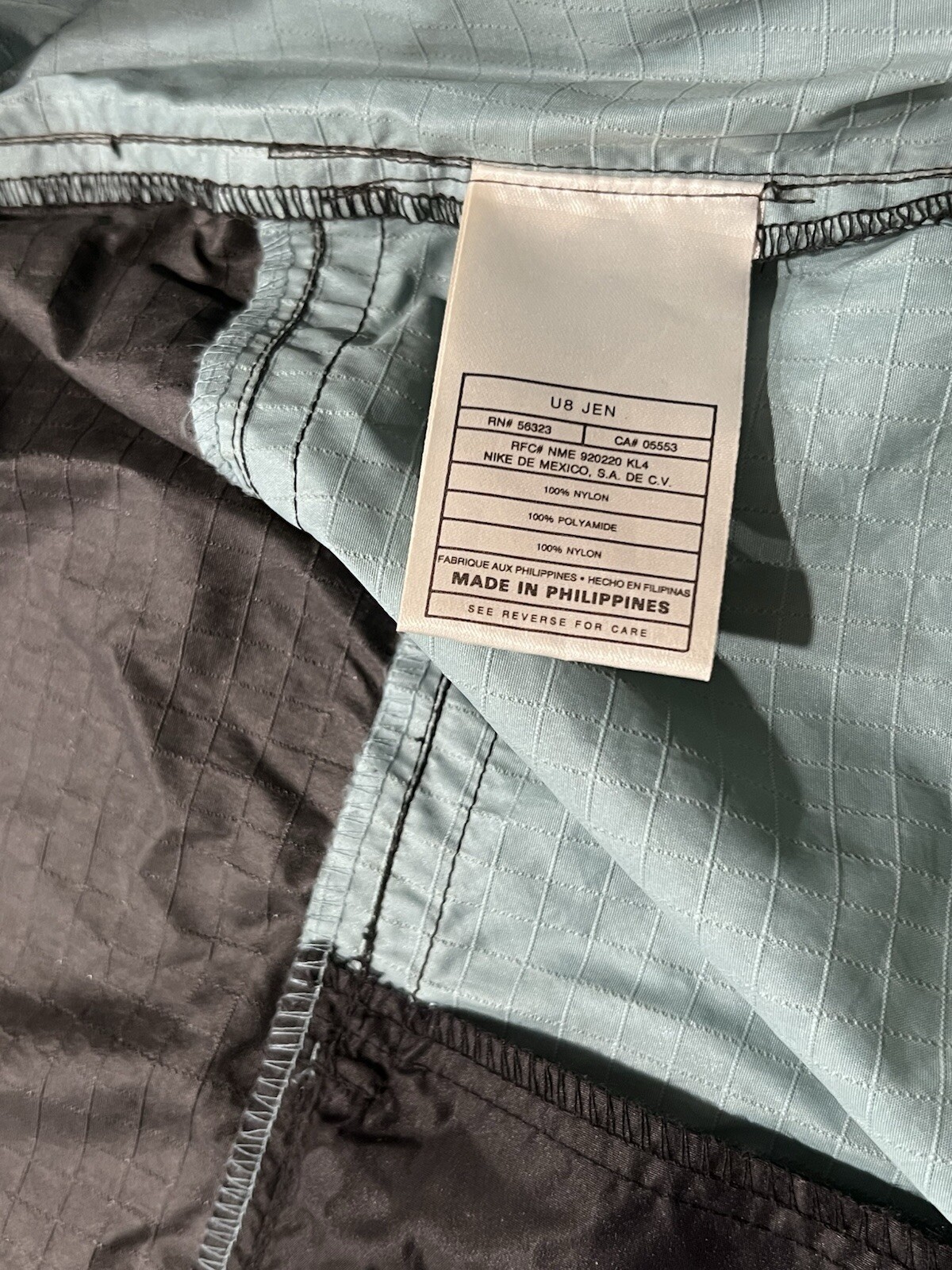 Vintage Nike Blue Black Windbreaker Jacket Mens Grid Texture Long Sleeve Medium thumbnail 6