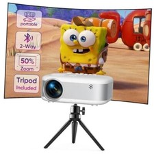 Mini Projector with Tripod,2024 Upgraded 1080P HD Projector,Portable Projector