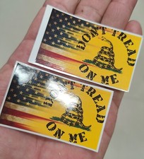 Mini Dont Tread On Me Gadsden Usa Flag Vinyl Decal Sticker 2.5 X 1.5 3 Pack