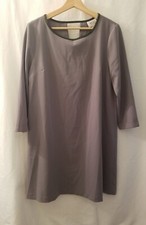 ECI Shift Dress Women Medium Gray 3/4 Sleeve Pullover Knee Length