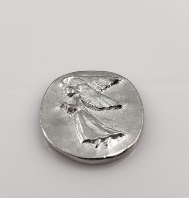 V+K Vilmain & Klinger Guardian Angel Pocket Pewter Coin