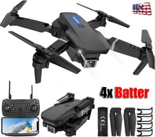 2025 RC Drone With 4K HD Dual Camera WiFi FPV Foldable Quadcopter +4 Battery NEW