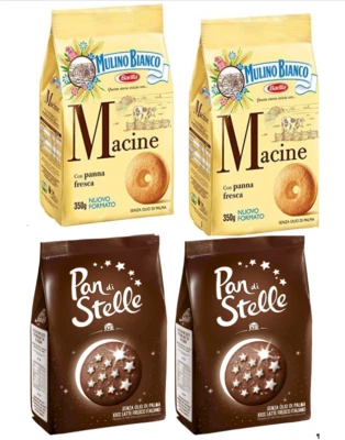 BARILLA MULINO BIANCO BOX MISTO biscotti MULINO BIANCO 4PZ da 350g ( 2 pz Macine, 2 pz Pan di stelle )