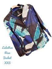 NWT LulaRoe Rise Determined Women  s Lightweight Jacket- Blues, Whte, Black XXS