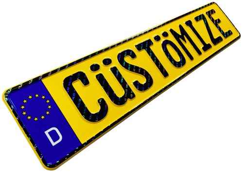 Custom Yellow European German License Plate with VALID Hologram - 第 5/15 張圖片