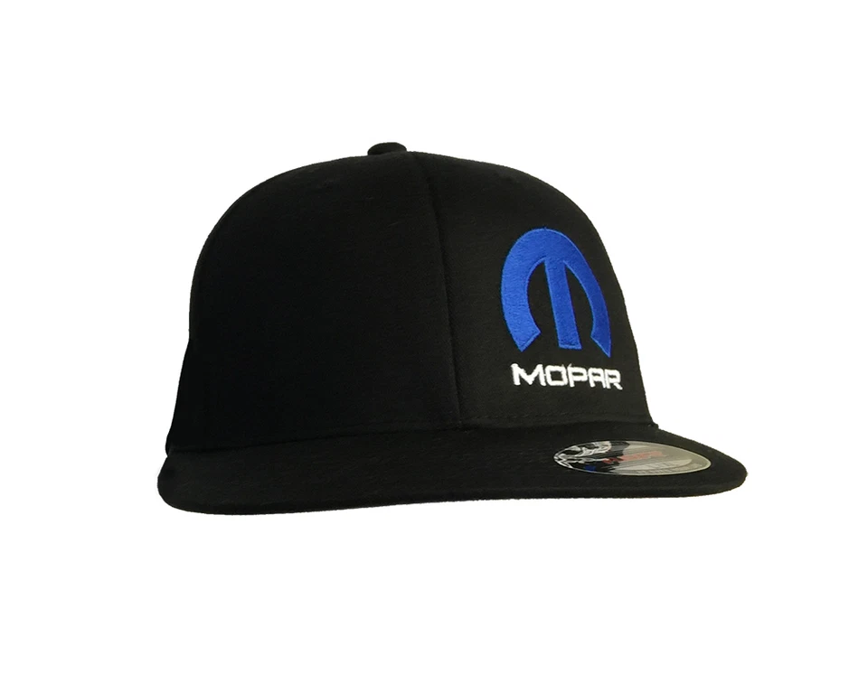 Gorra Mopar Gorra Mopar Ajustada Flexfit Negra Bordada Pegatina Gratis  Foto 2 de 4