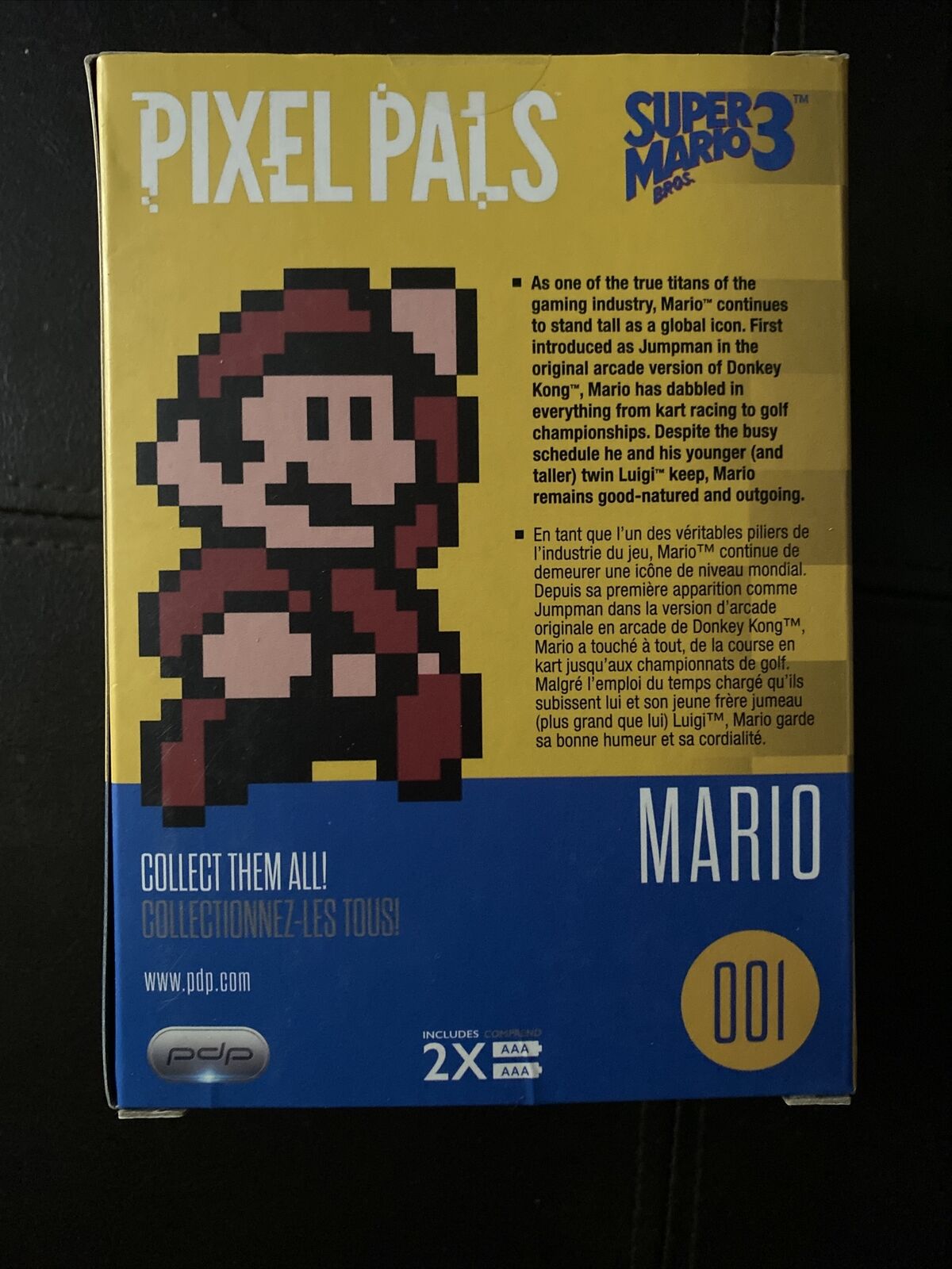 PDP Pixel Pals Nintendo Super Mario Bros 3 Mario Collectible Lighted  Figure, 878-032-NA-SM3-NB 