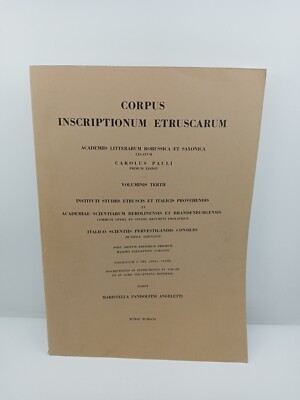 Corpus Inscriptionum Etruscarum - Volume 3 -  Fasciculum 3