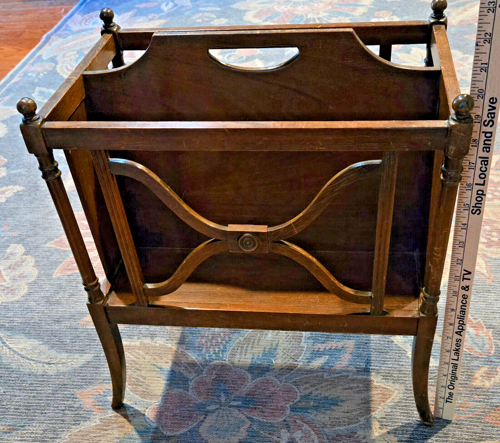 Vintage Wooden Magazine Rack 18