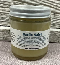 Amish Made Herbal Garlic Salve / Balm / Ointment / 4 Oz Jar