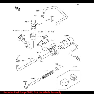 yuu OE Replacement EFI Fuel Pump Kit 93-02 Ninja ZX-6/ZX-6R/ZX-7/ZX-7R