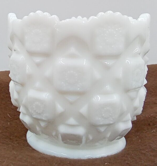 Vintage Westmoreland Milk Glass Round Sugar Bowl Candy Dish White Old Quilt USA