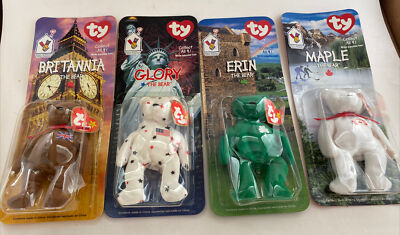 1999 TY Beanie Babies Britannia Glory Erin Maple The Bear McDonalds Lot Set of 4