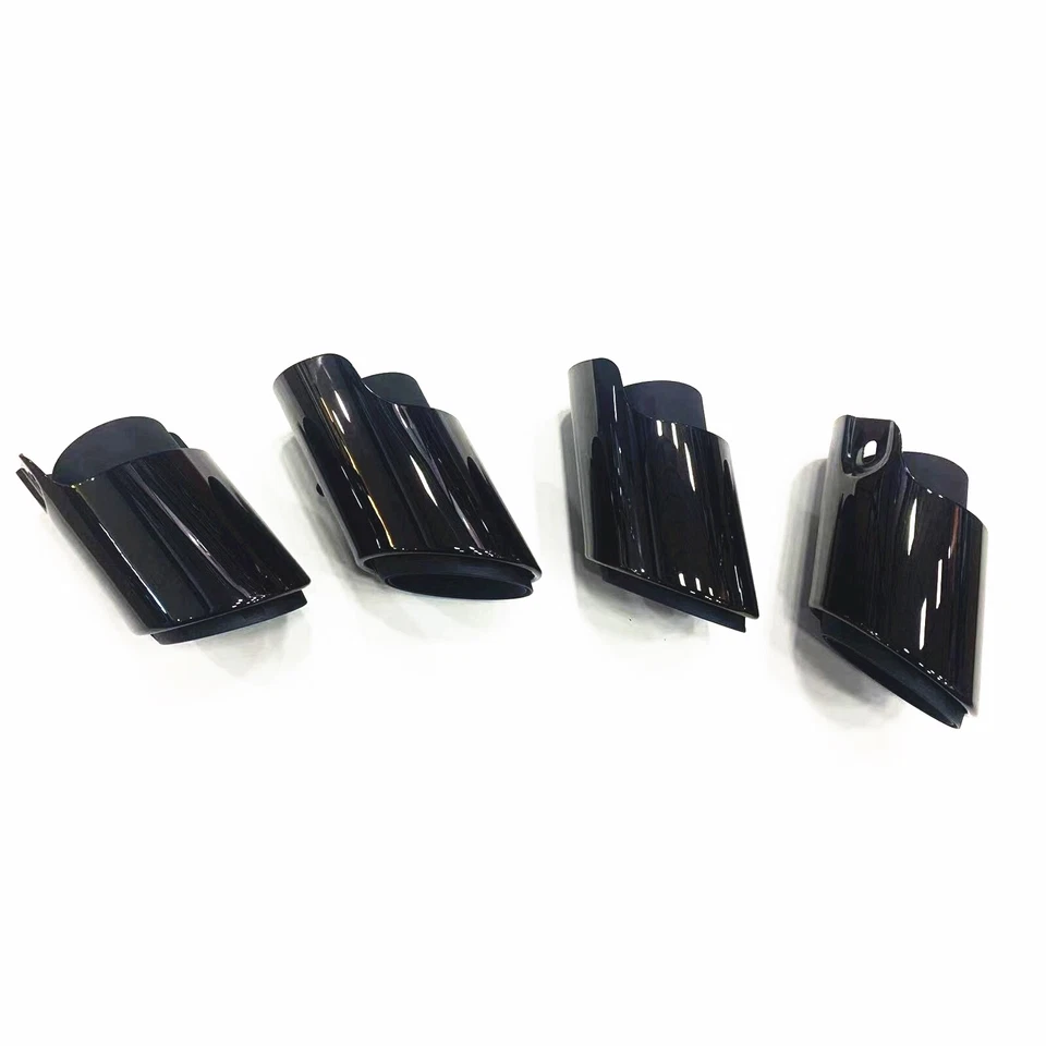 Black Rear Bumper Exhaust Pipe Tips SetsFor Porsche Macan S 3.0L 2014 2015-2023 - Image 2 of 4