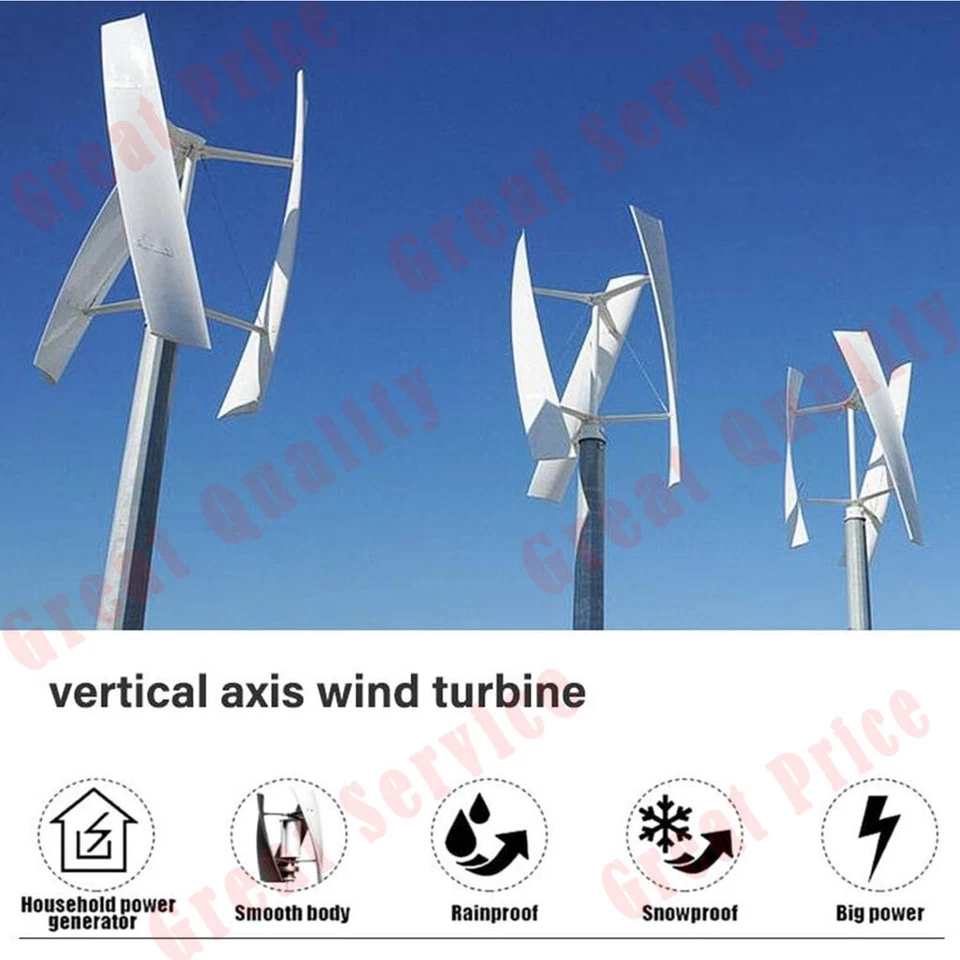 3000W Windkraftanlage 12/24/48V Windgenerator Windturbine Windrad mit Laderegler - Bild 4 von 4