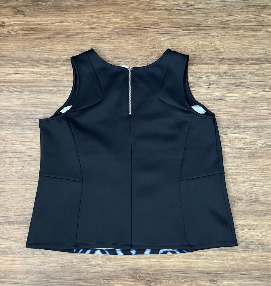 LANE BRYANT NEW Blue Black White Rash Guard Top Swimwear Sleeveless Size 18/20 eBay