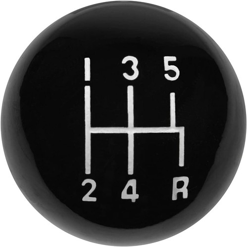 5 speed logo imprinted shift knob BLACK 3/8"-16 for Hurst chrome shifter sticks - Picture 3 of 4