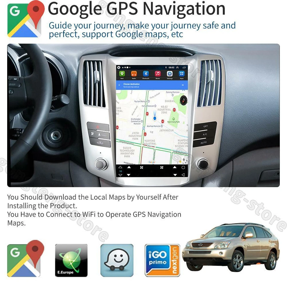 12,1» автомобильный аудио стерео GPS радио для Lexus RX330 RX350 2004-2007 Android13 32GB - Изображение 4 из 4