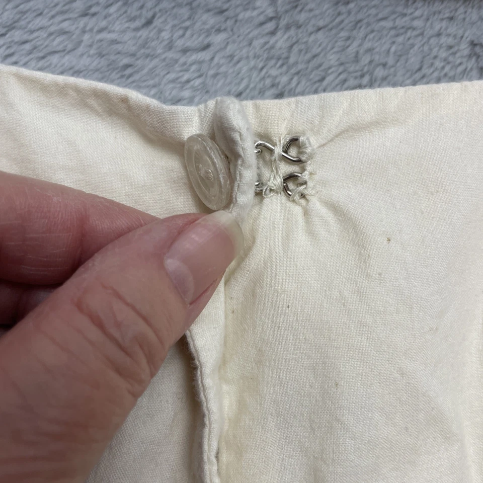 Handmade Wrap Pinafore Dress Womens L/XL Cream Muslin Sleeveless Amish Modest - Image 3 of 4