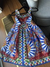 Dolce & Gabbana Girls Carretto Siciliano Sundress – Girls Size 7/8 – Rare!