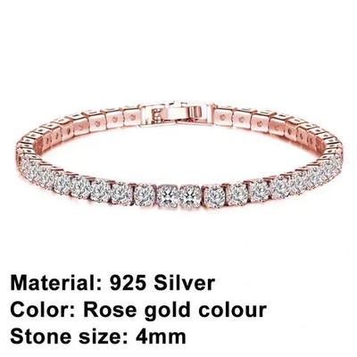 Tennisarmband Zirkonia Damen Herren 925 Sterling Silber CNAS Zertifiziert