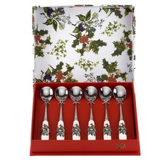 Portmeirion The Holly & The Ivy Tea Spoons Set of 6 Porcelain HV1101 Gift Box