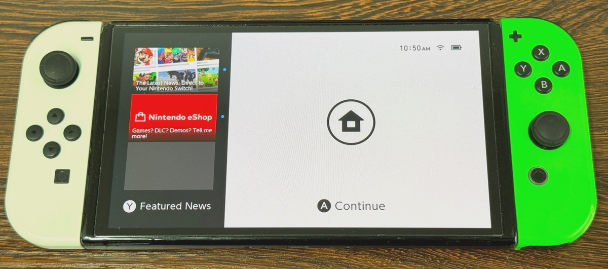 Nintendo Switch OLED Model - White and Green Joycons with Charger