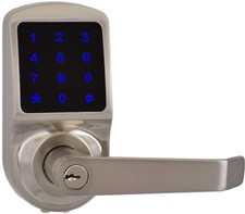 Smart Door Lock Satin Nickel, Keyless Entry Touchscreen Keypad - Fits Standard