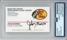 JOHN JOHNNY MORRIS CEO BASS PRO SHOPS SIGNED BUSINESS CARD PSA DNA COA AUTOGRAPH