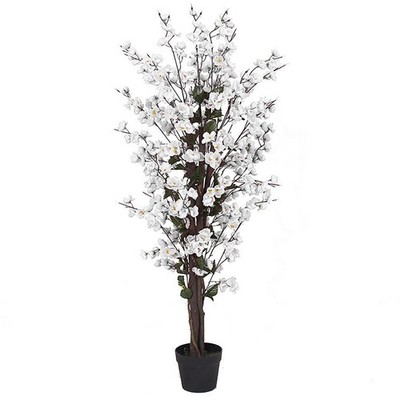 Künstlicher Baum realistisch weiß 120 cm (4 Fuß) Premium Indoor Home Blatt Design UK