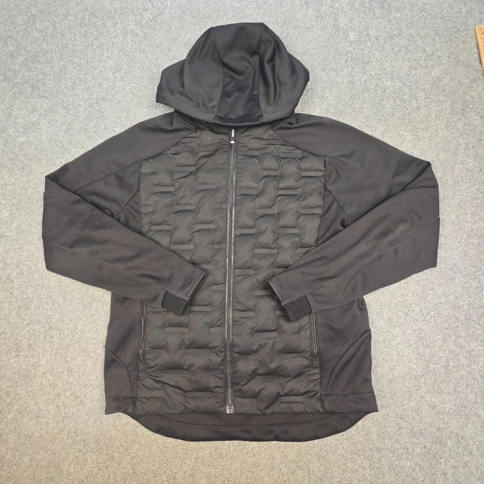 Superdry Jacket mens LARGE black long sleeve winter quilted hooded Size L - image 2 of 4