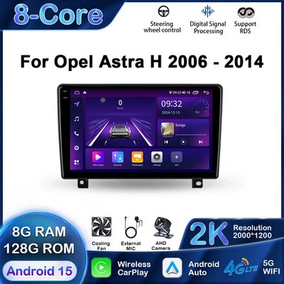  For Opel Astra H 2006-2014 Carplay GPS Multimedia Stereo Video Car Navi Android
