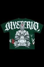 Mysterio's Heritage "Side By Side" 199X Oversized Tee in Deep Green Sz M In hand