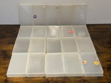 20 EMPTY VHS VIDEO TAPE STORAGE CASES Clear Up Cycle Retro Prop Crafting (3)
