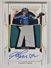 2024 NATIONAL TREASURES HARRY FORD JUMBO PATCH AUTO GOLD #08/10 MARINERS PMS-HF