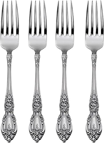 Oneida Wordsworth 4er Set Tafelgabeln, Silber Silberbesteck