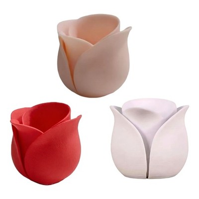 Modern Rose Petal Shape Plant Pot With Drainage Hole 3D Printed Small Planter