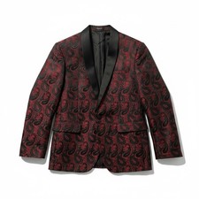 Coofandy Red Black Tuxedo Jacket Mens Large Shawl Collar 1 Button